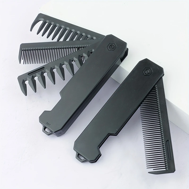 Mens Grooming Box - Sisir Jenggot Lipat 3-in-1 untuk Pria,