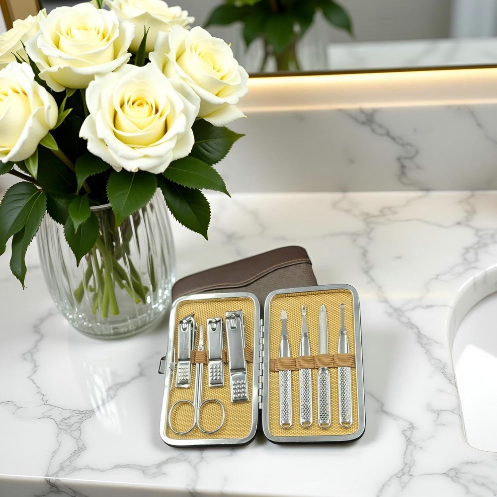 Mens Grooming Kit Case - Set Manikur Pedikur Profesional untuk Pria