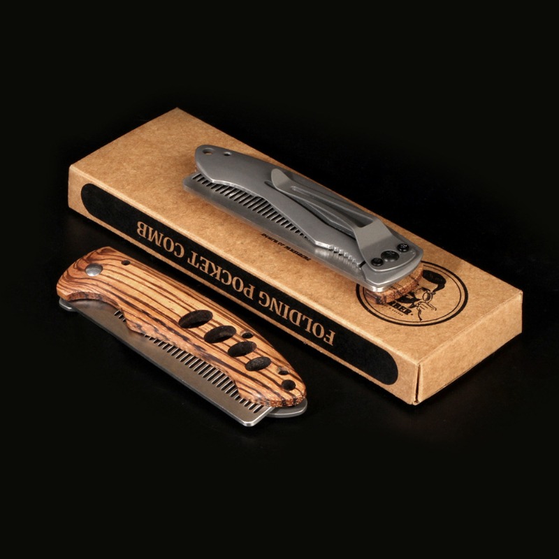 Sisir Jenggot Lipat Kayu & Log - Mens Grooming Kit Bag ulasan dan harga