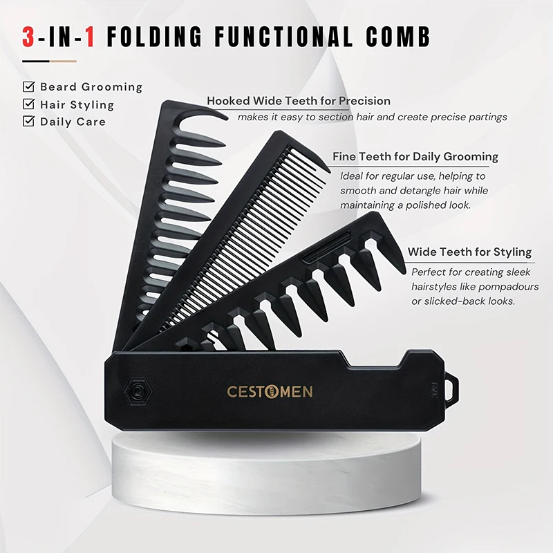 Sisir Jenggot Lipat 3-in-1 unt - Mens Grooming Box ulasan dan harga