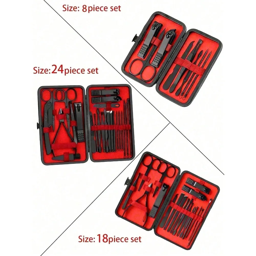 8/24pcs Set Manikur & Pedikur  - Mens Grooming Box ulasan dan harga