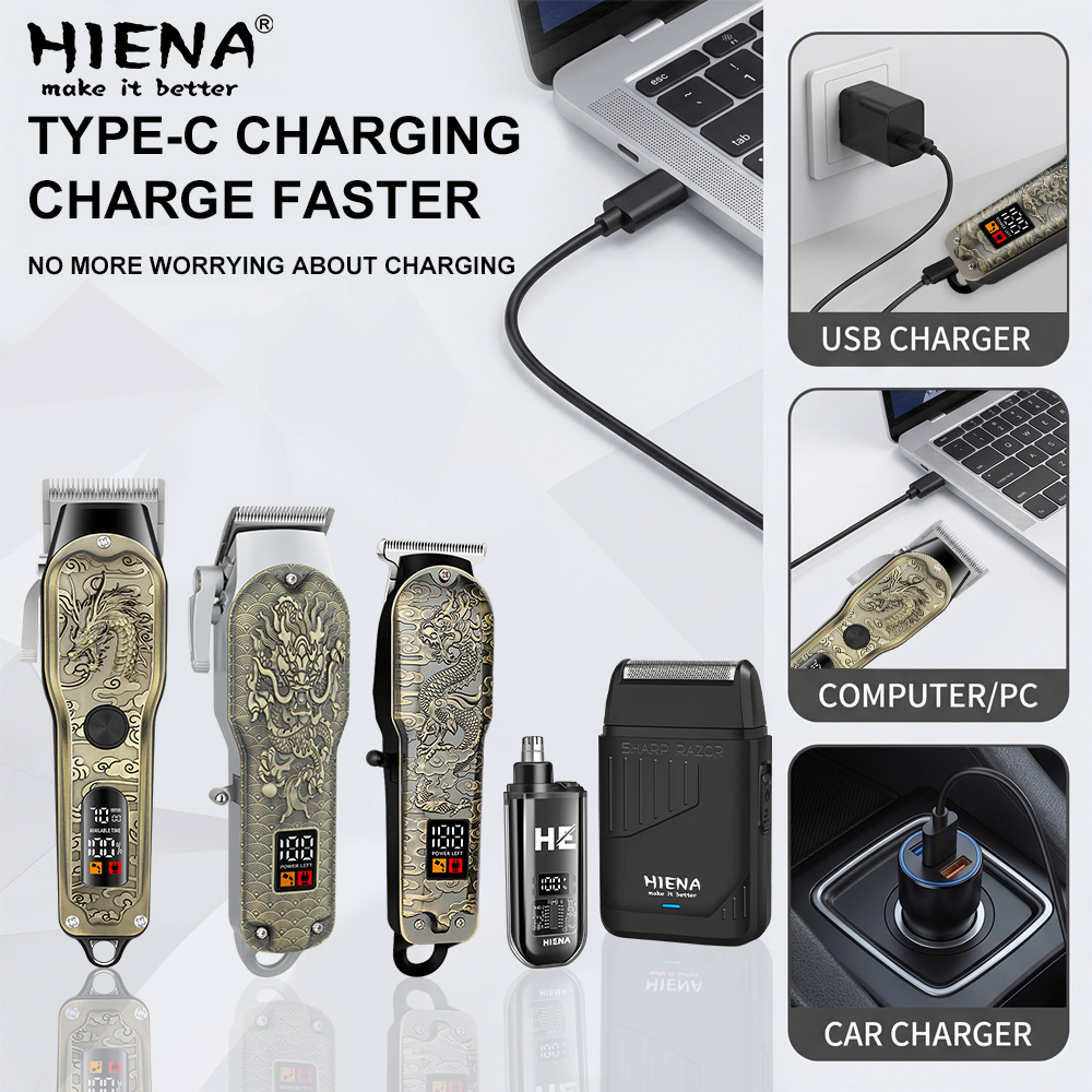 HIENA 5pcs Alat Cukur Rambut P - Men'S Grooming Electric Trimmer ulasan dan harga