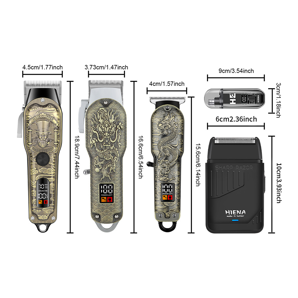 HIENA 5pcs Alat Cukur Rambut P - Men'S Grooming Electric Trimmer ulasan dan harga